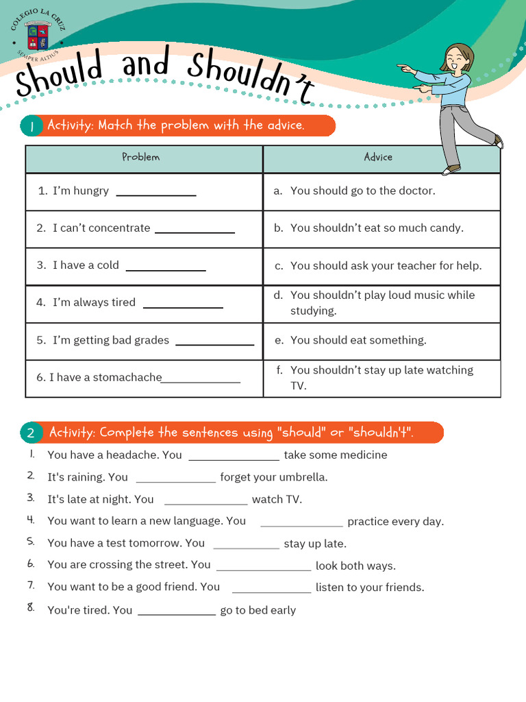 Problem-Solution Advice Matching Activity | PDF