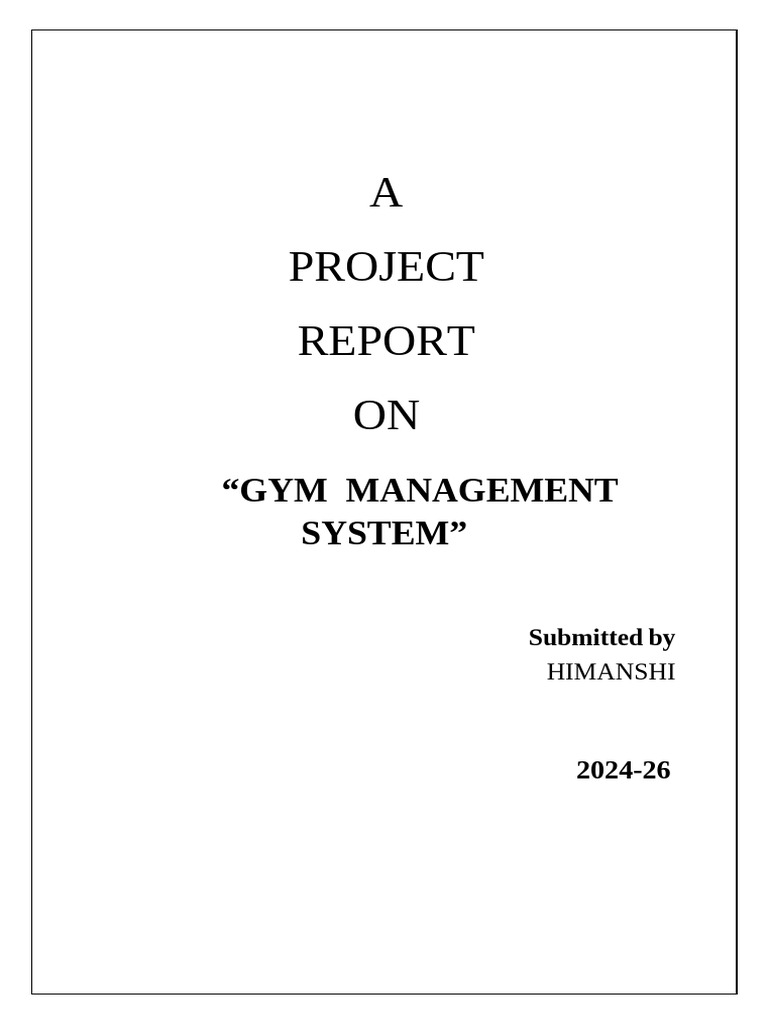 Gym Management System Project Report | PDF | System | Html