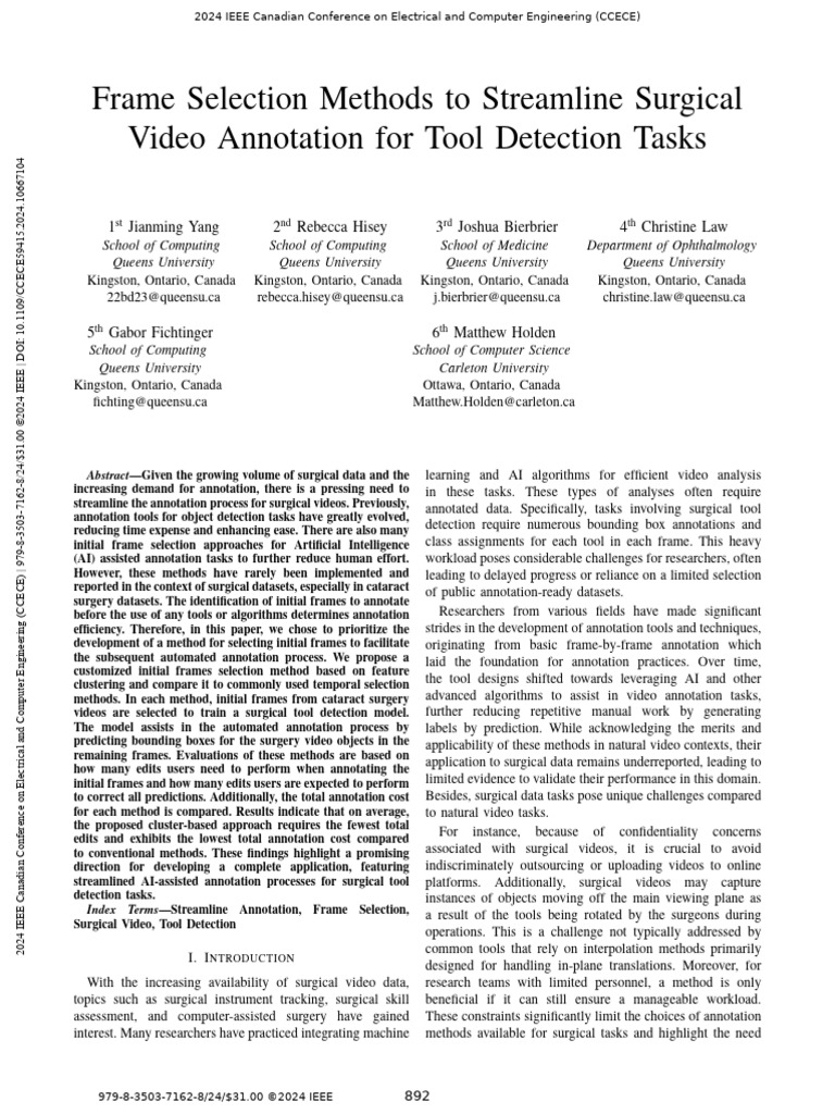 Optimizing Frame Selection for Surgical Video Annotation | PDF ...