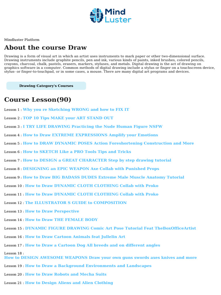 Draw Course Content | PDF | Drawing | Figure Drawing