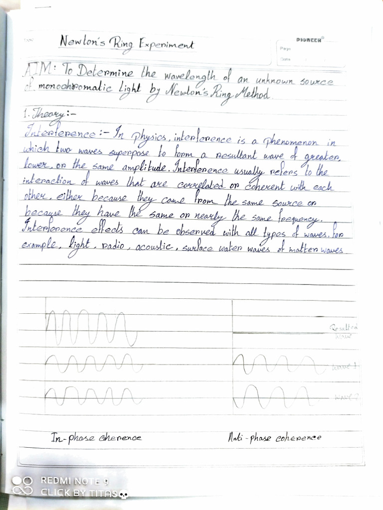 Newton's Ring Experiment | PDF