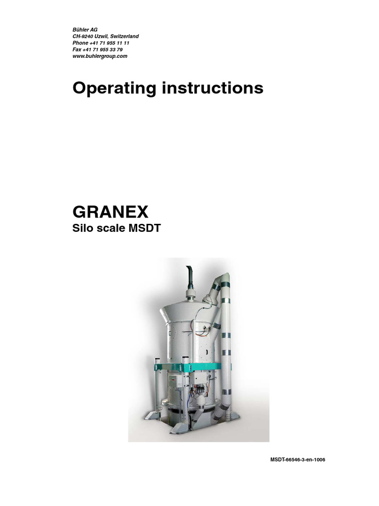 GRANEX Silo Scale MSDT Operating Instructions | PDF | Electrical Wiring ...