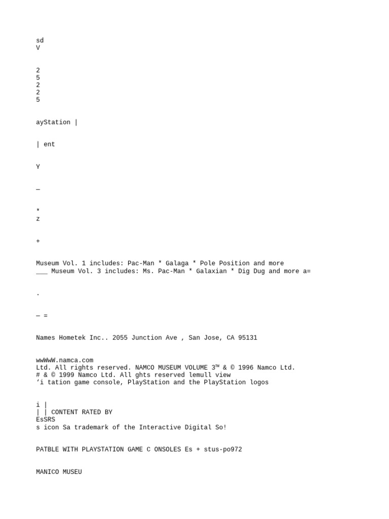 Ace Combat 3 Electrosphere (USA) Djvu PDF Menu