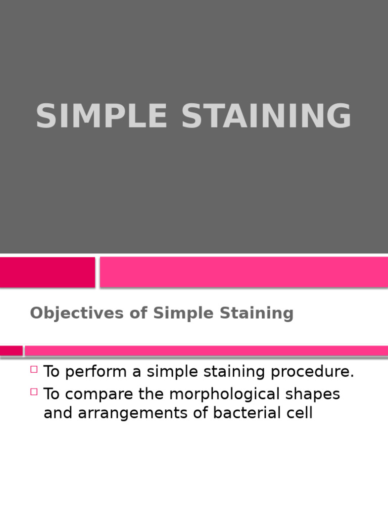 Simple Staining Procedure for Bacteria | PDF