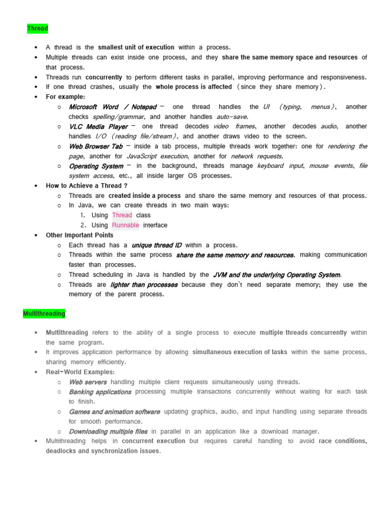 Understanding Java Thread Basics | PDF | Process (Computing) | Thread ...