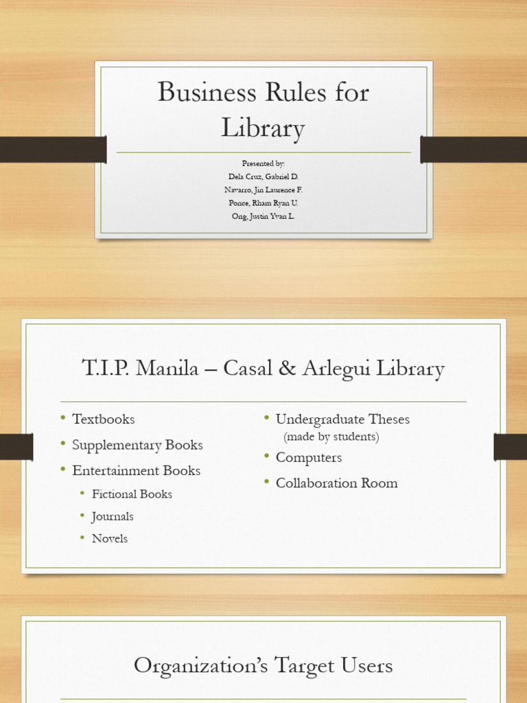 Library Business Rules and Guidelines | PDF | Information Technology ...