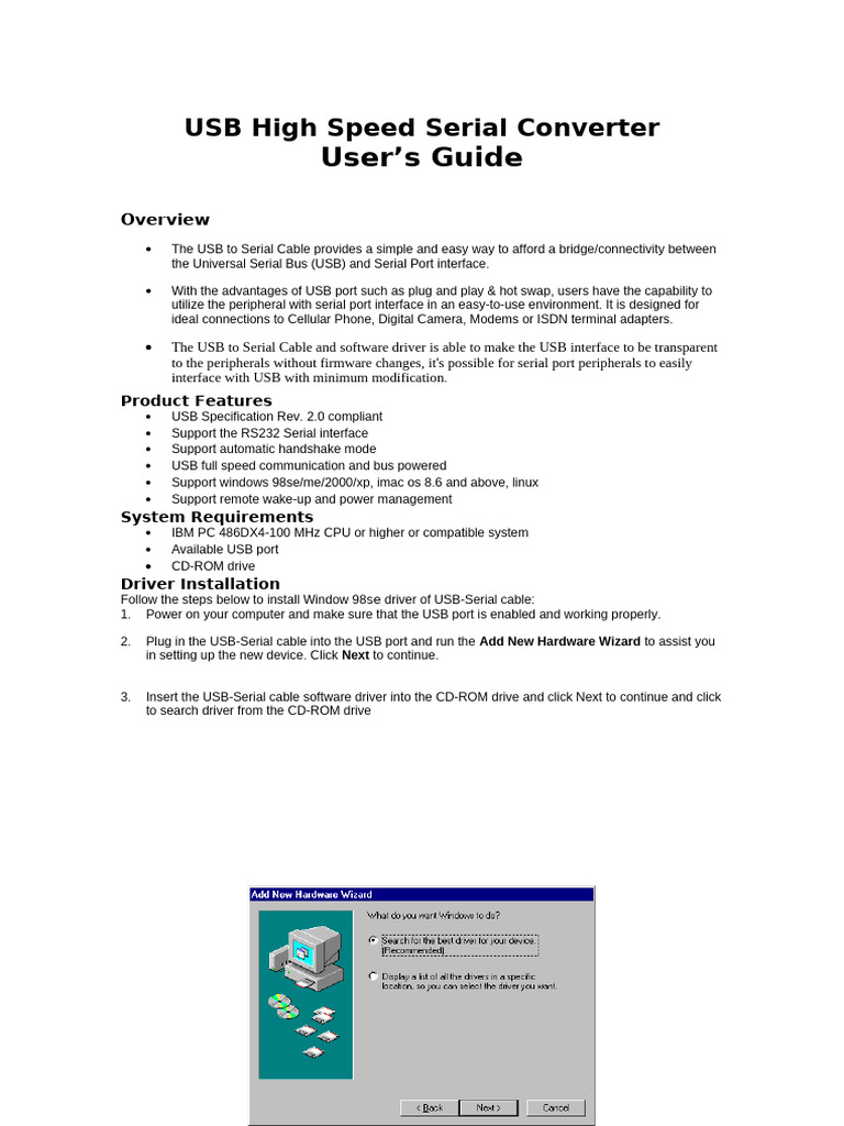 USB High Speed Serial Converter Guide | PDF | Usb | Device Driver