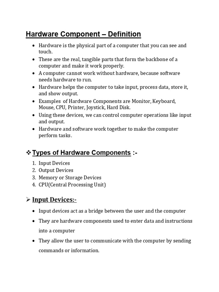 Understanding Computer Hardware Components | PDF | Computer Monitor ...