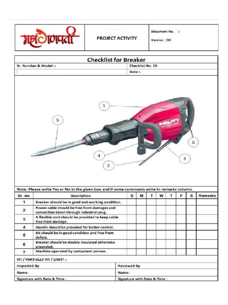 Breaker Checklist | PDF