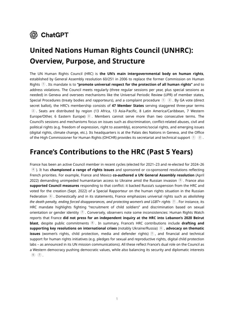 United Nations Human Rights Council (UNHRC) - Overview, Purpose, and ...
