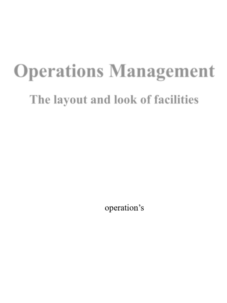 Facility Layout Impact on Operations Performance | PDF | Psychological ...