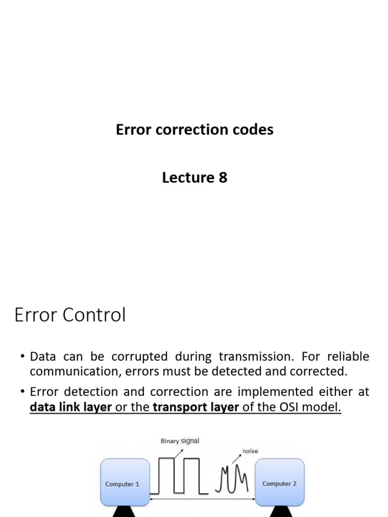 Error Correction Codes in Data Transmission | PDF | Error Detection And ...