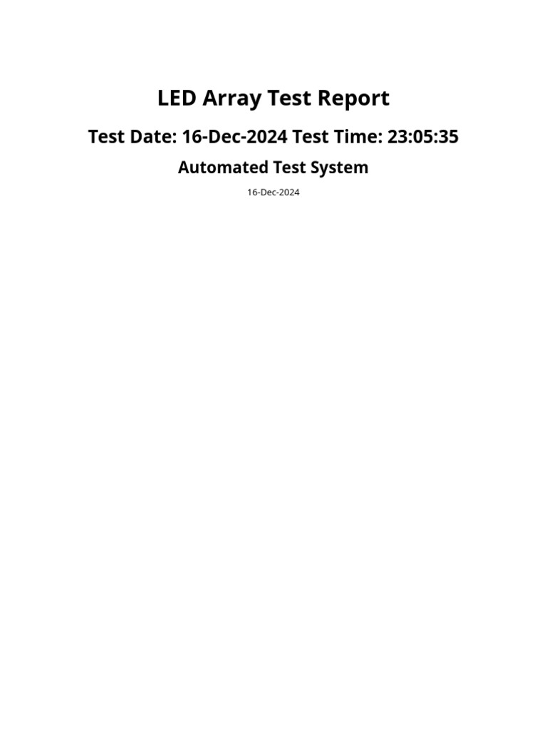 LED Array Test Results Summary | PDF