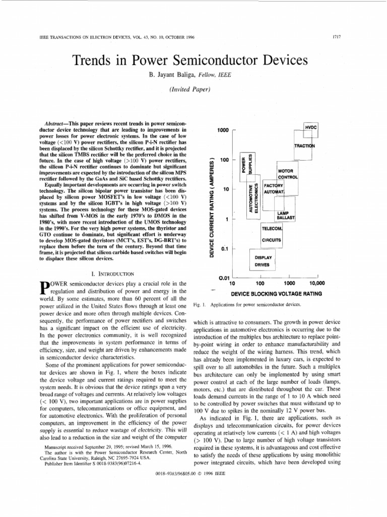 Power Semiconductor Device Trends | PDF | Mosfet | Field Effect Transistor