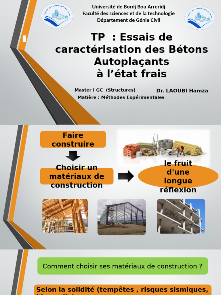 Caractérisation des Bétons Autoplaçants | PDF | Béton | Ingénierie ...
