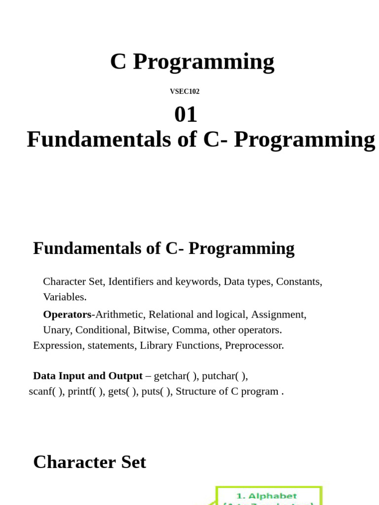 C Programming Fundamentals Explained | PDF | Variable (Computer Science) | Computer Programming