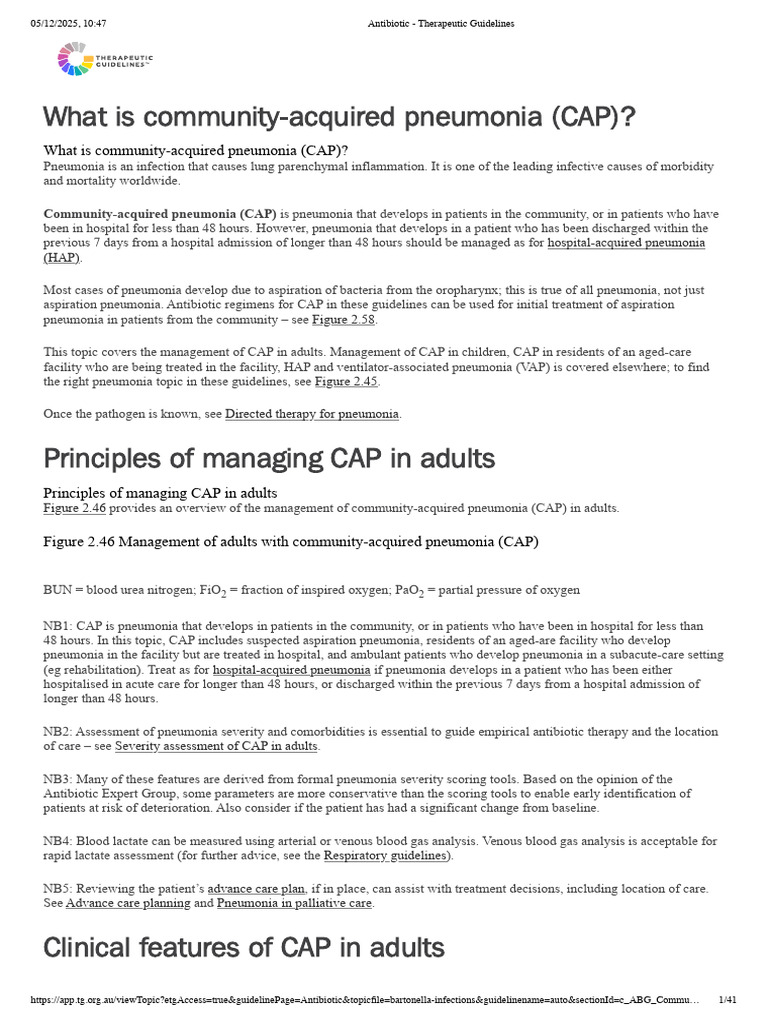 Community-Acquired Pneumonia Overview | PDF | Pneumonia | Sepsis