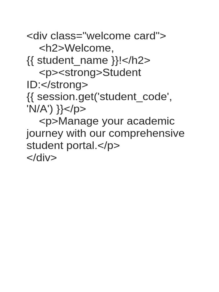 Student Portal Welcome Message | PDF