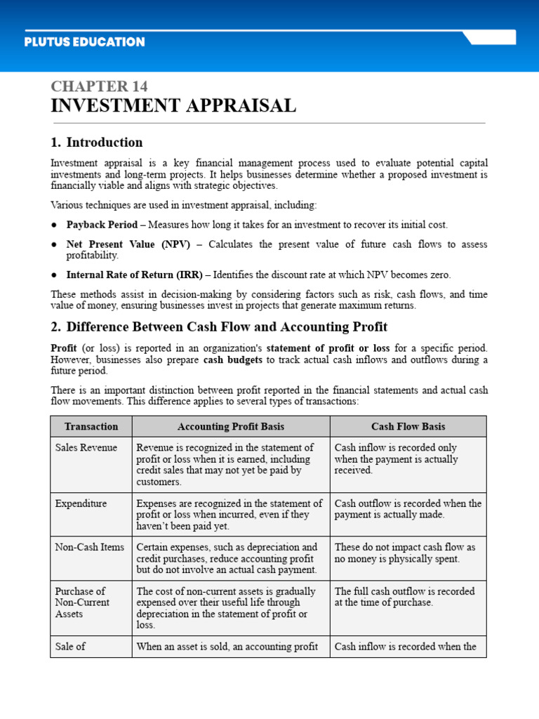 Investment Appraisal Techniques Explained | PDF | Capital Budgeting ...
