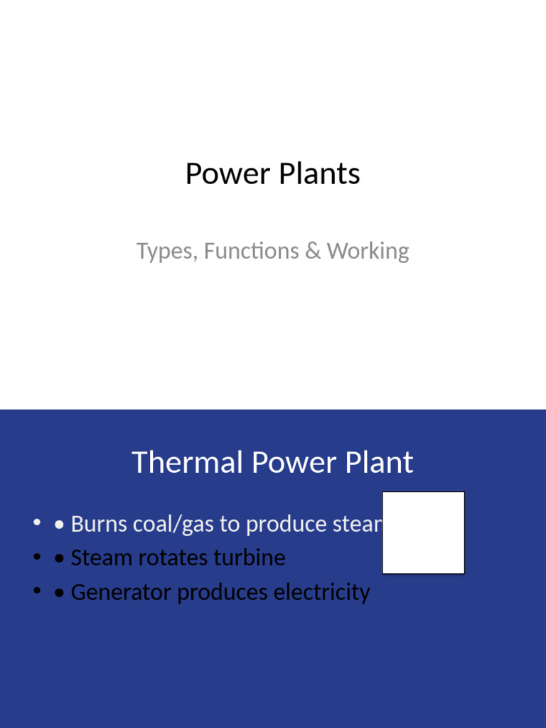 Types of Power Plants Explained | PDF
