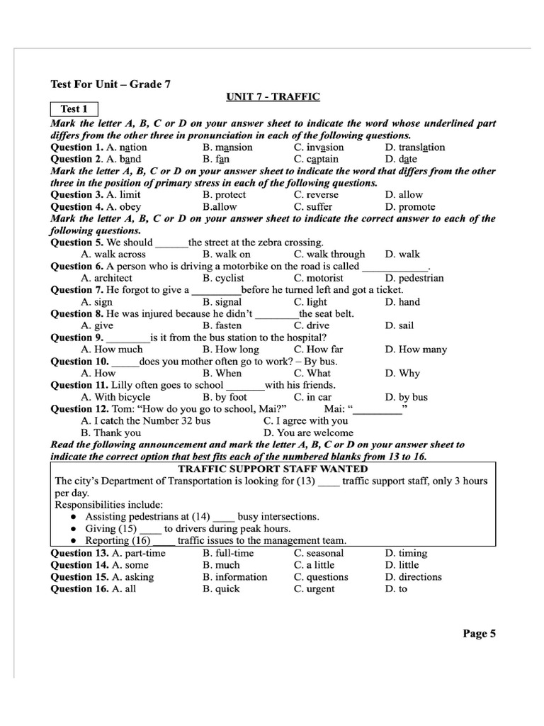 Unit 7 - Test 2 | PDF