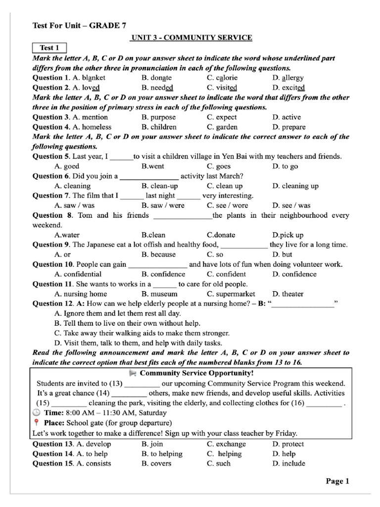 Unit 3 - Test 1 | PDF