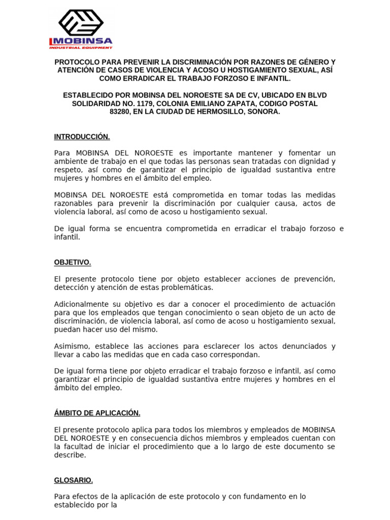Protocolo para Prevenir Discriminacion Final | PDF | Acoso sexual | Acoso