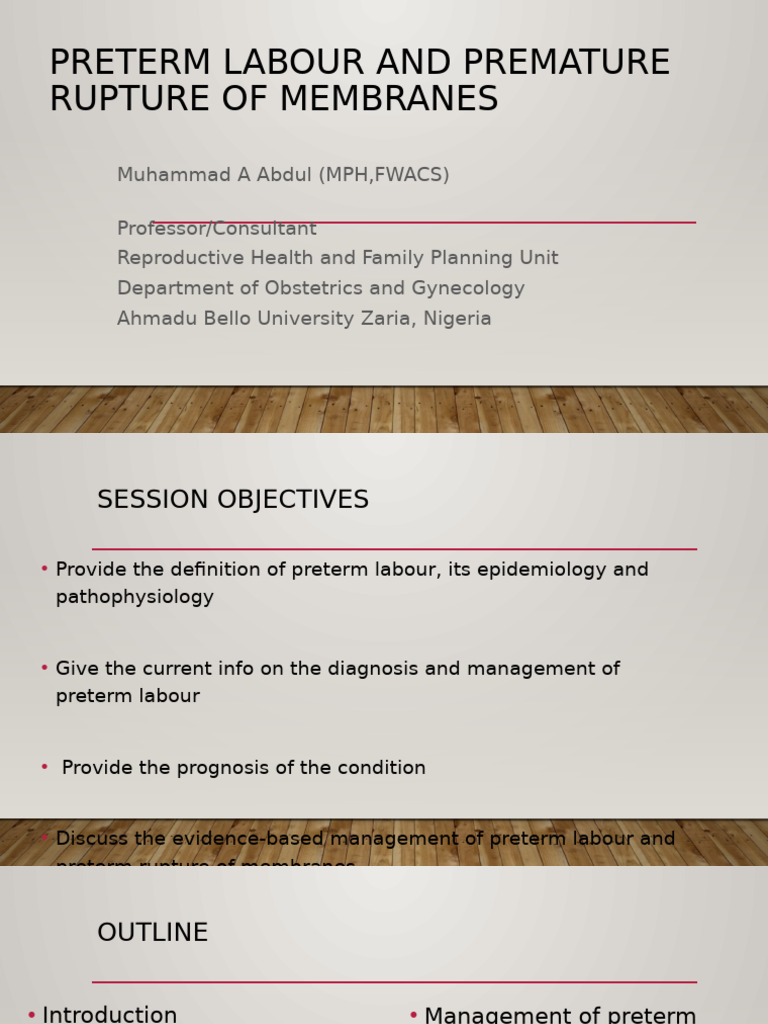 Preterm Labour & Rupture of Membranes Guide | PDF | Preterm Birth ...