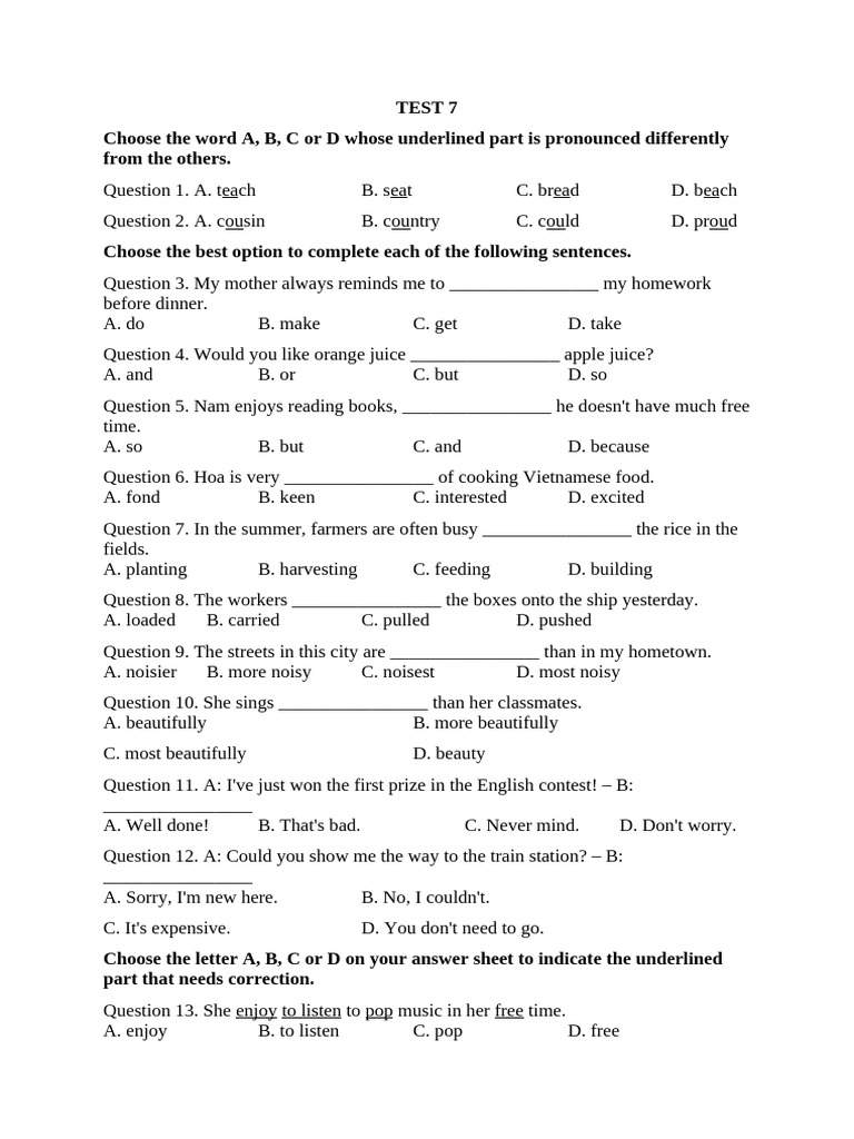 Test 7 | PDF