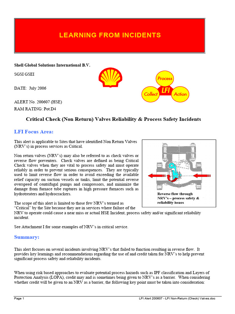 NRV Failures and Process Safety Insights | PDF | Pump | Valve