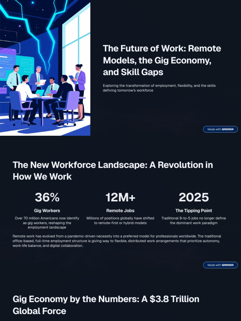 The Future of Work Remote Models The Gig Economy and Skill Gaps | PDF ...