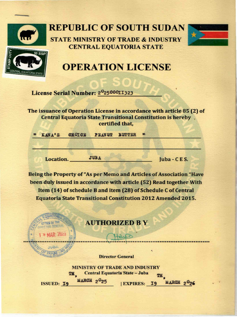 Kanas Choice Operation License | PDF