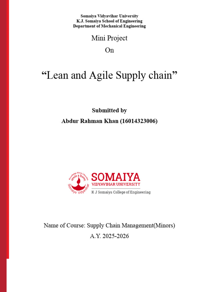 Lean and Agile Supply Chain Overview | PDF | Lean Manufacturing ...