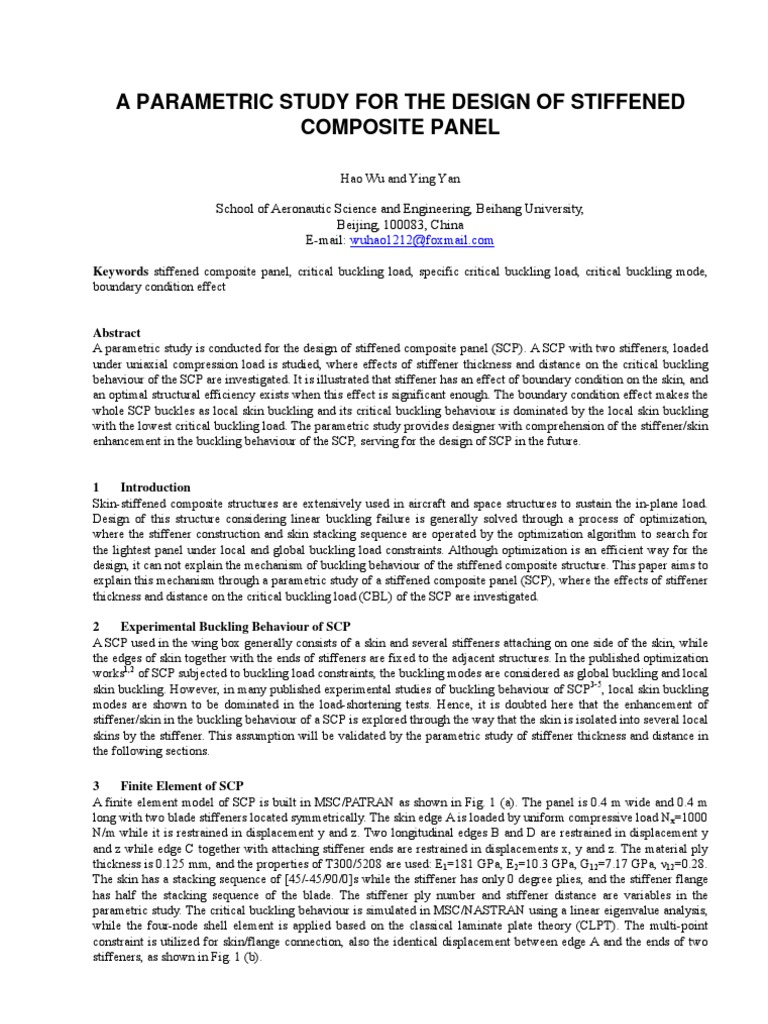 Design Study of Stiffened Composite Panels | PDF | Buckling ...