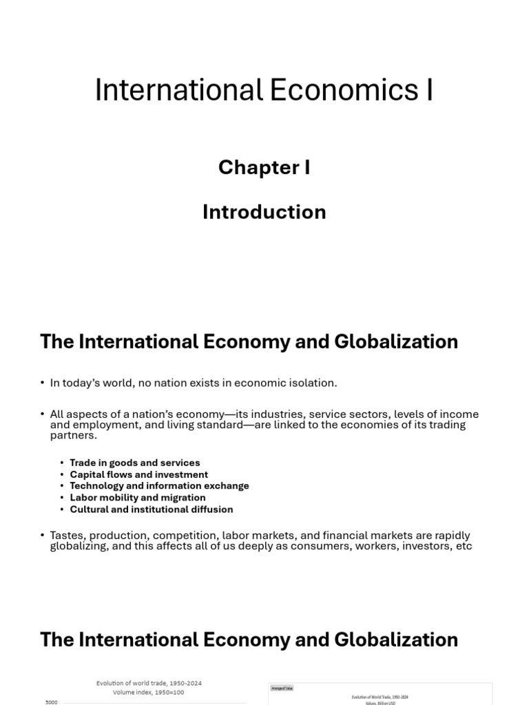 International Economics I_Chapter One | PDF | Macroeconomics | Economics