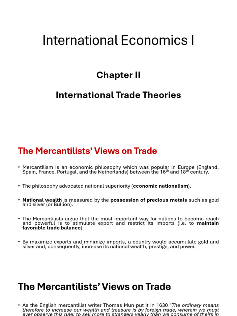Mercantilism and Trade Theories Explained | PDF | Mercantilism ...