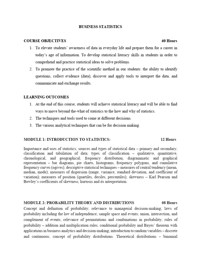 1.5 Business Statistics | PDF | Statistics | Regression Analysis