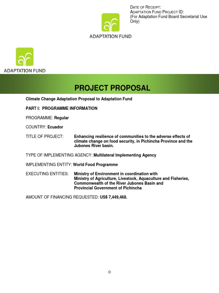 Ecuador Climate Change Resilience Proposal | PDF | Climate Change ...