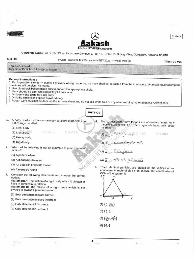 NCERT NEET Physics Test Series 2025 | PDF | Respiratory System ...