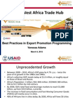 Best Practices in Export Promotion Vanessa Adams USAID Trade Hub