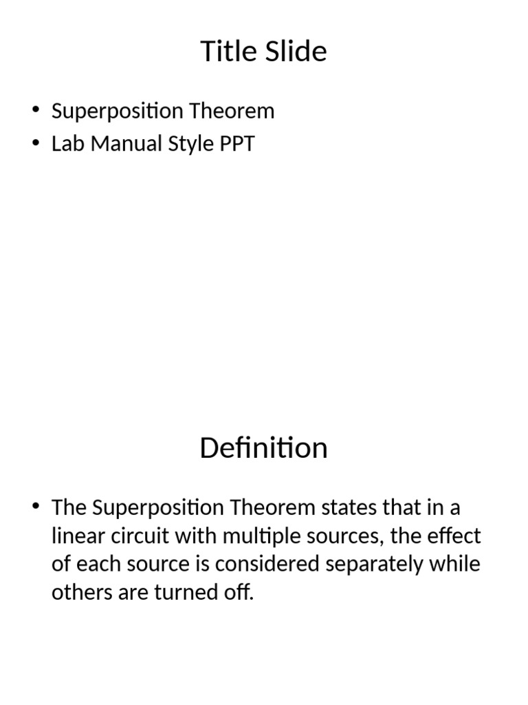 Superposition Theorem Explained | PDF