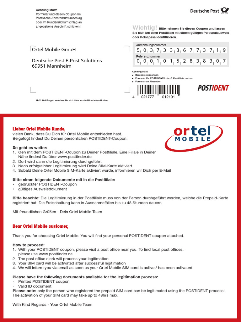 Postal Identity Form | PDF