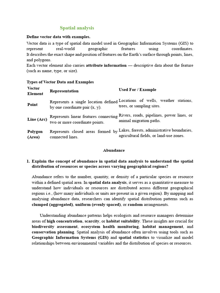 Spatial Analysis I 1 | PDF | Spatial Analysis | Matrix (Mathematics)