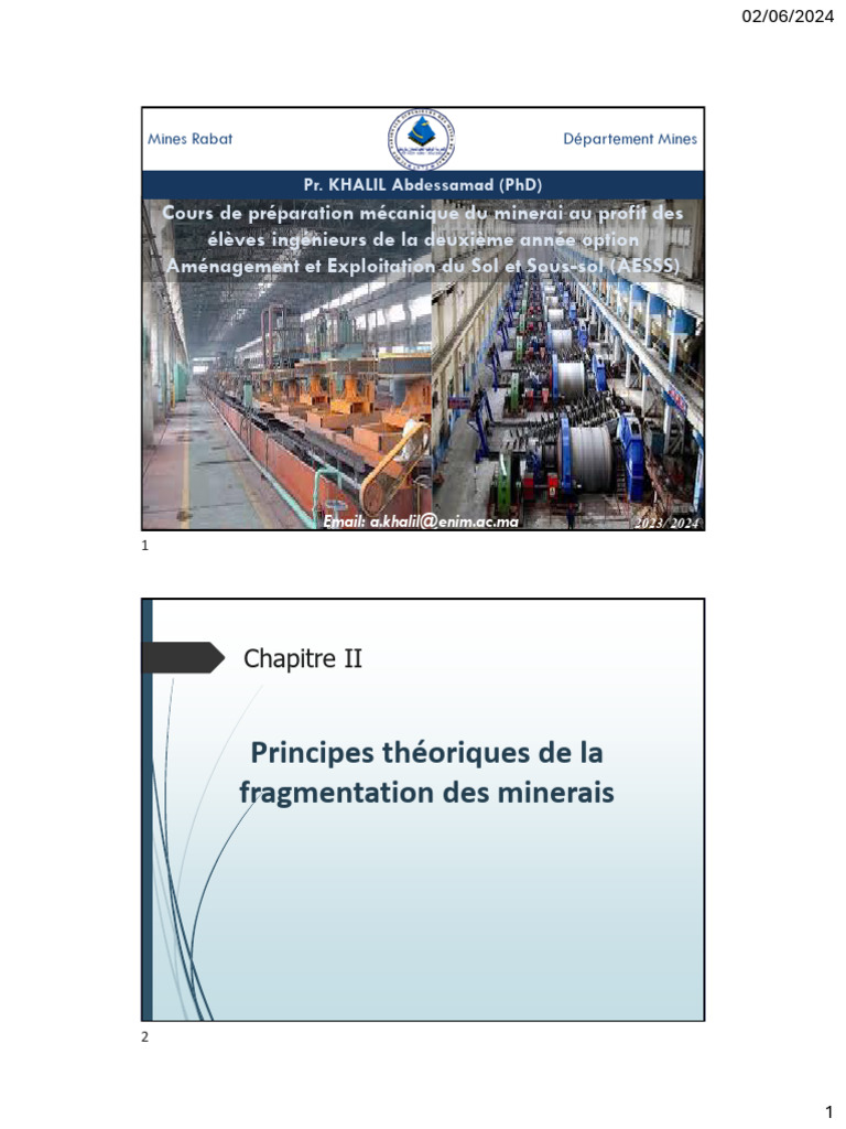 Principes de fragmentation des minerais | PDF | Dureté (matériau ...