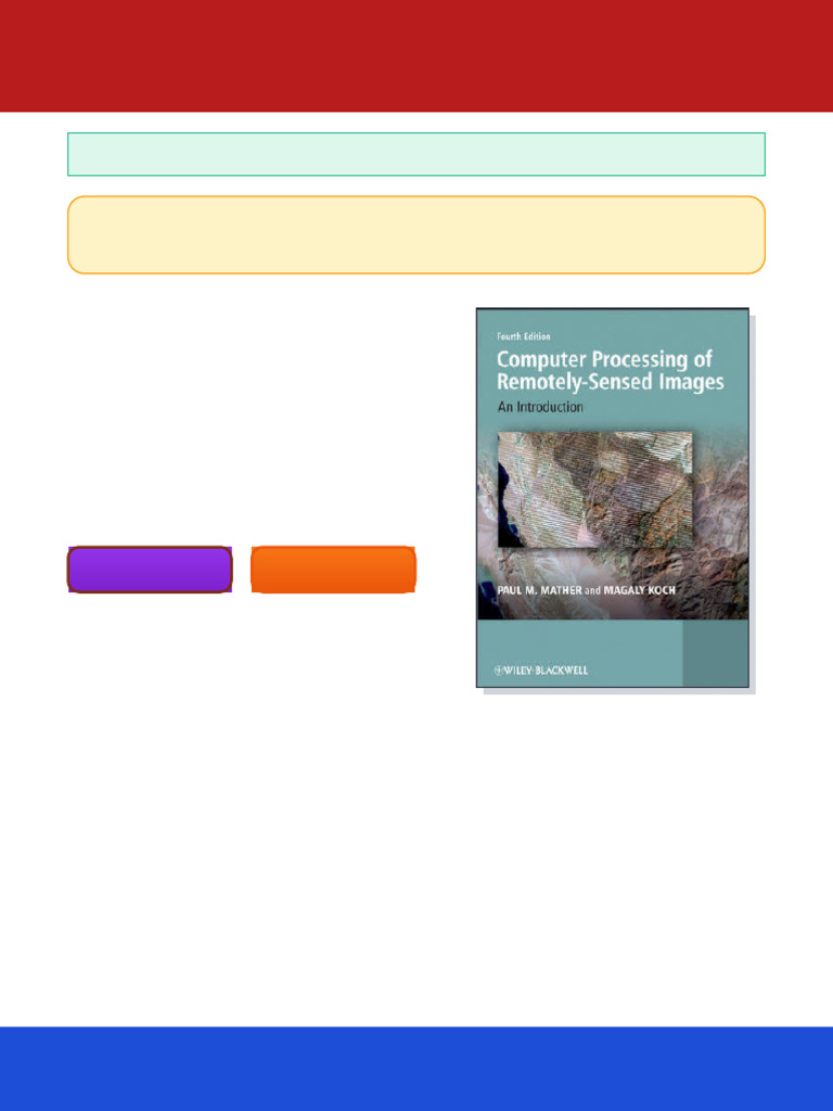 Computer Processing of Remotely Sensed Images An Introduction Fourth ...