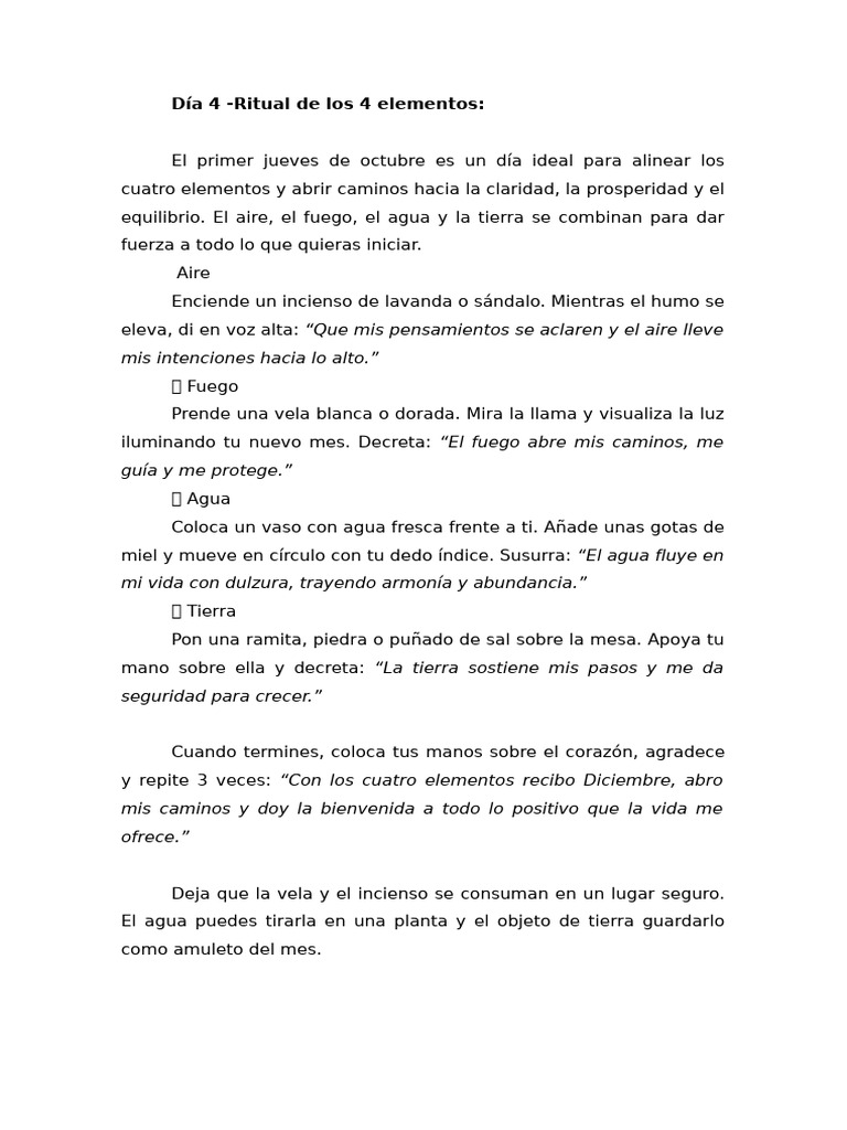 Ritual de Los 4 Elementos | PDF