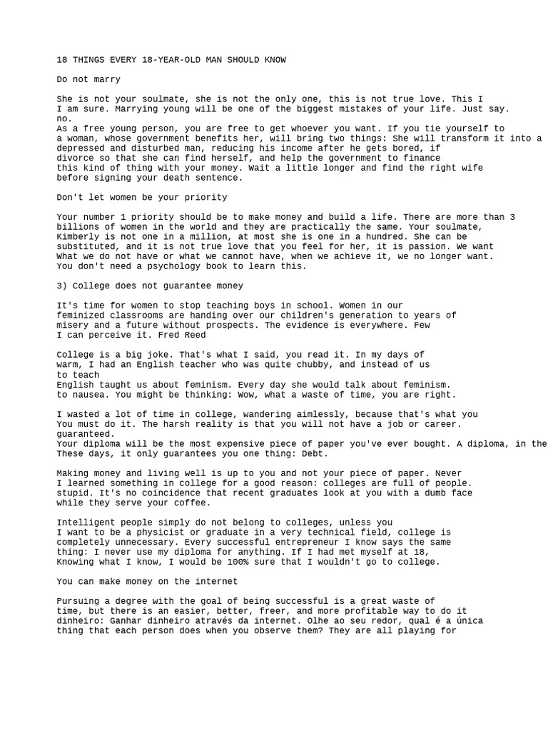 18 Things Every Man Should Know | PDF