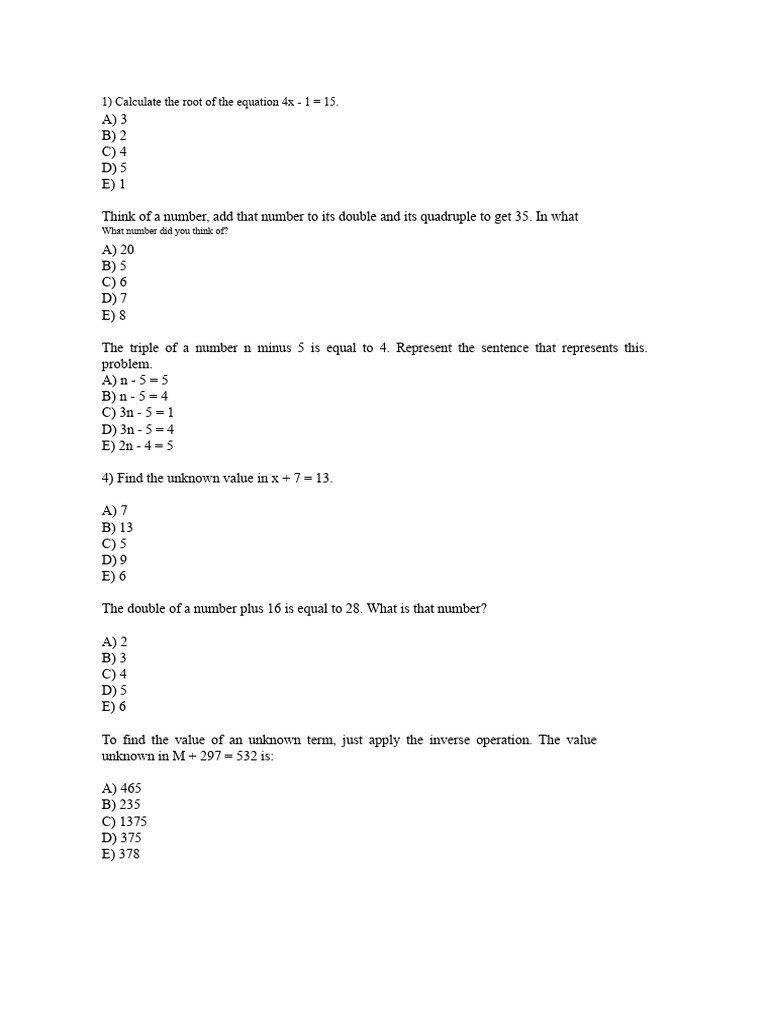 Mathematics Exercises 7th Grade | PDF | Numbers | Inequality (Mathematics)