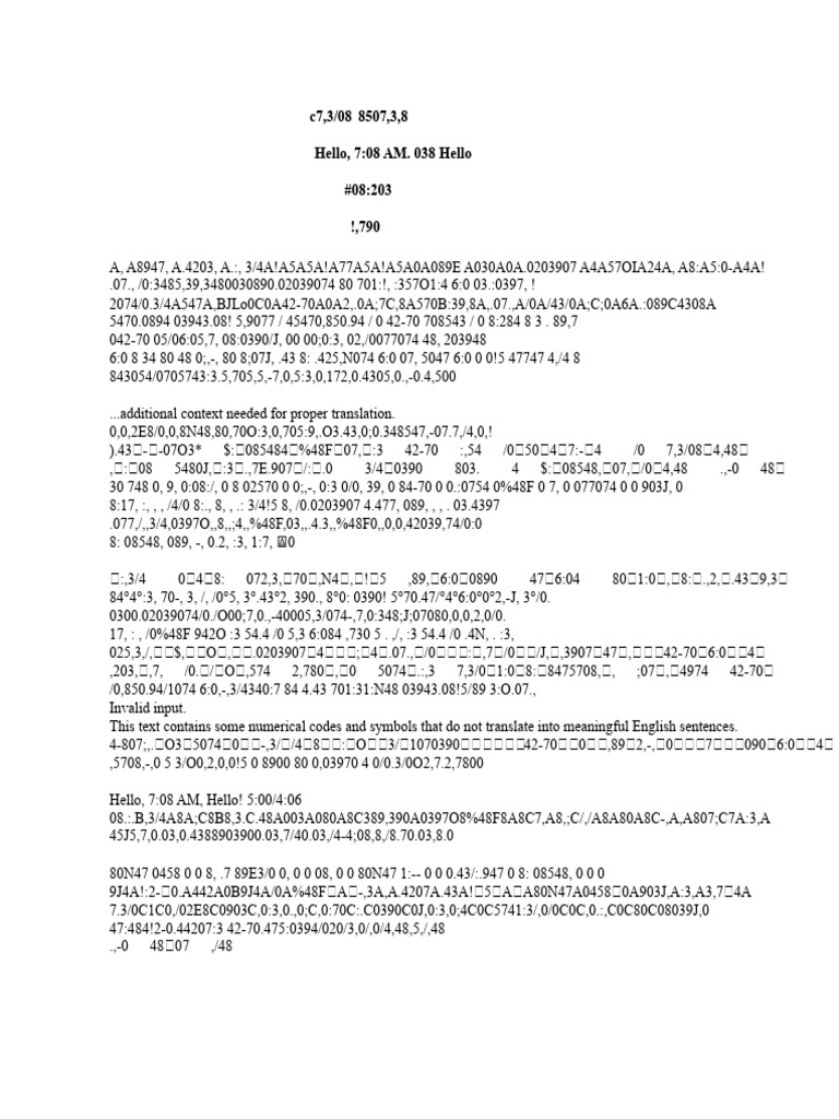 Numerical Data and Codes Analysis | PDF | Estella (Great Expectations ...