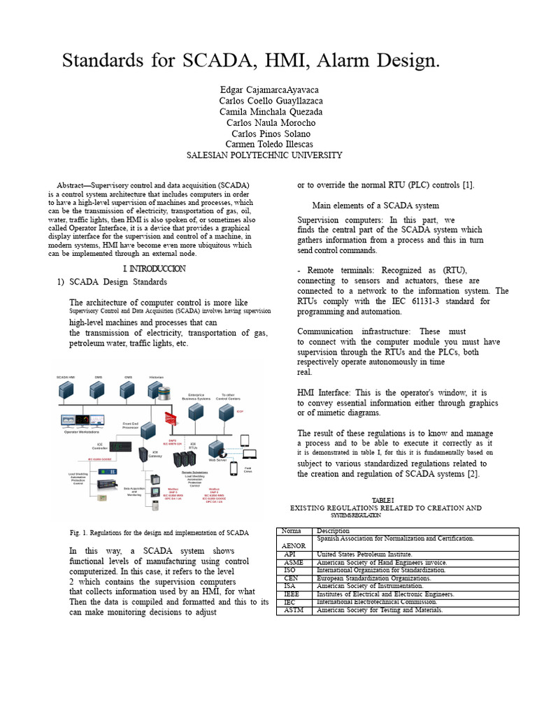 SCADA System Design and Standards Overview | PDF | Scada | User Interface